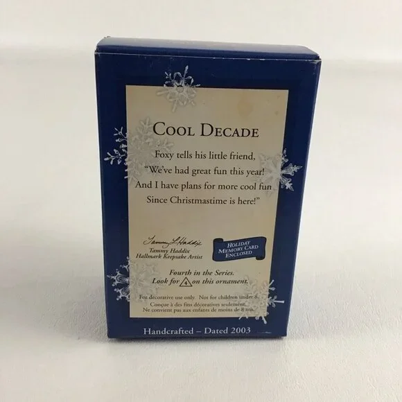 Hallmark Keepsake Christmas Ornament Cool Decade 2003 White Fox #4 New Vintage - Picture 3 of 6